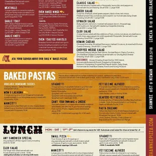 New updated menu