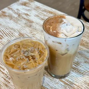 Lavender Vanilla Latte and Banana Cream Latte