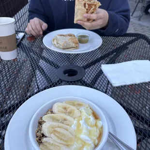 Granola and carnivore burrito
