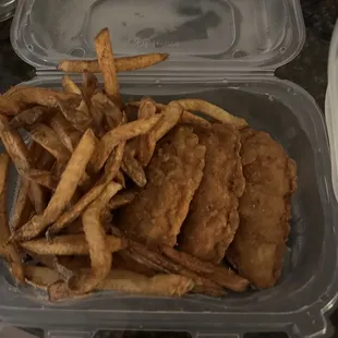 Chicken tenders and fries