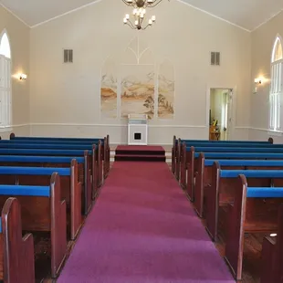 The inside seats 110 people, not including the (standing) wedding party.