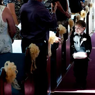 The bows on the pews.