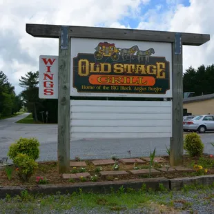 a sign for the restaurant