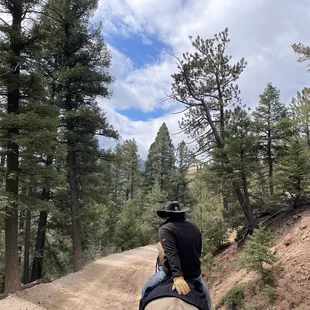 Guide in front on the trail.