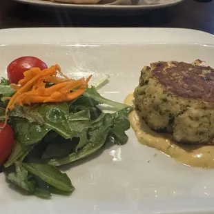 Crab cake, one of the better things we tasted.