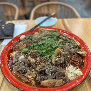 a plate of food on a table