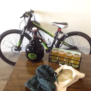 A nice relaxing ride followed by beer and knitting