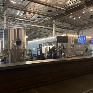 Inside where you order beers