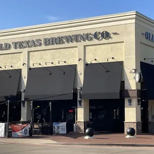 Restaurant with patio front left.