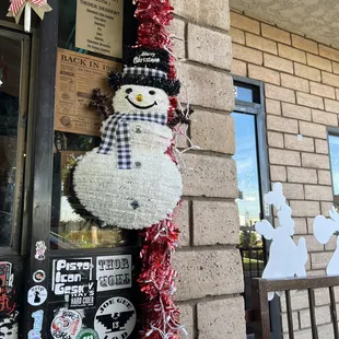 a snowman in a top hat