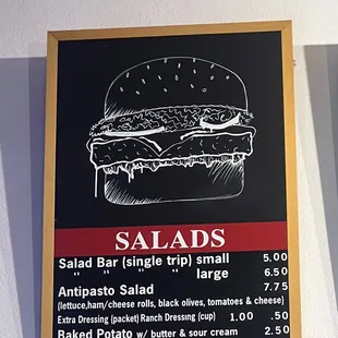 Menu salads