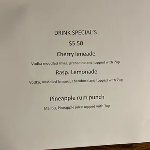 menu