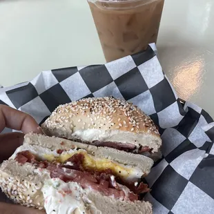 The Special Breakfast Sandwich &amp; Cold Brew w/ Almond Milk and SF Vanilla