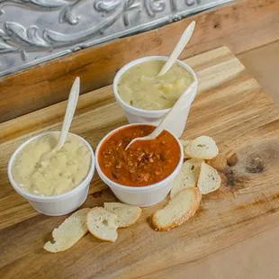 Soups served daily with our fresh homemade bagel chips