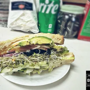 My Build Your Own Sandwich of all veggies was soooooo good. The Miners Sourdough Bread was extra nice. Would do it again. #lunchsaved