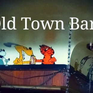 cartoon characters on the wall