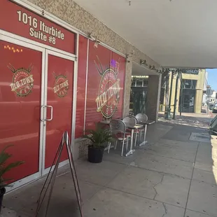 Outside restaurant