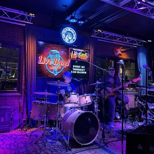 a band playing on stage