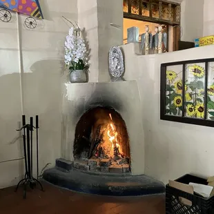 Fireplace in the corner