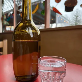 Water bottle and water glass