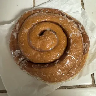 DELICIOUS Cinnamon Roll to split for dinner!