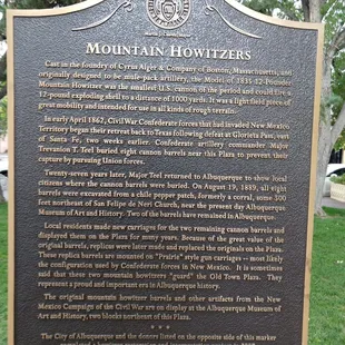 Info on the Mountain Howitzer cannons.