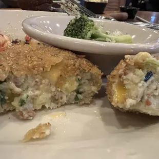 The inside of the potato cake