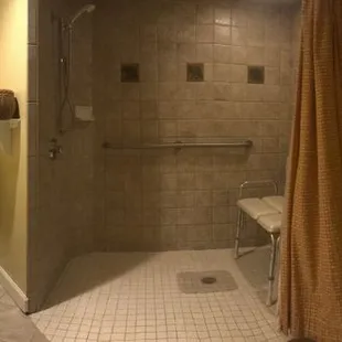 ADA bathroom with roll in shower