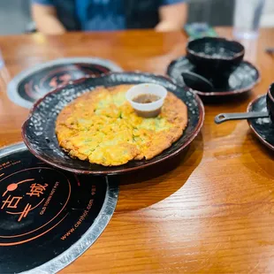 a plate of food on a table