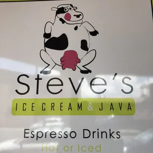 a sign for a coffee shop