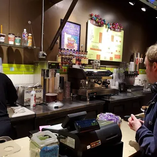 a man at the counter