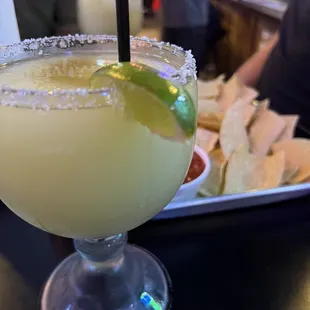 Margarita and nachos
