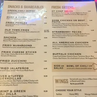 menu