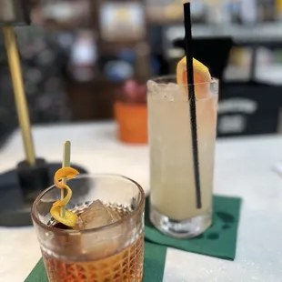Old Fashioned and Signature cocktail
