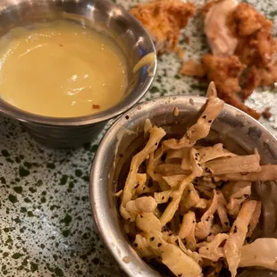 The slaw is bland, needs salt.