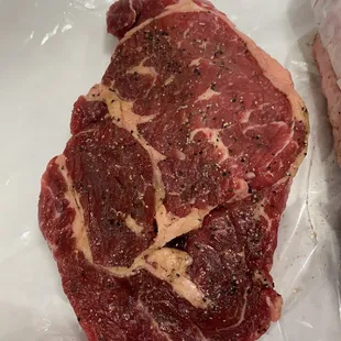 Ribeye was excellent. They can season it for you if you want.