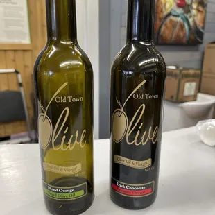 two bottles of olive
