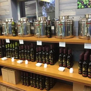 About 30-40 flavors of olive oils and vinegars. Available to taste.
