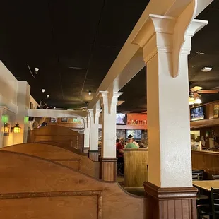Inside dining booths