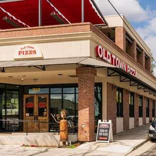 the entrance to the restaurant
