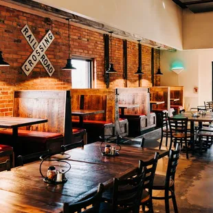 tables and booths in a restaurant
