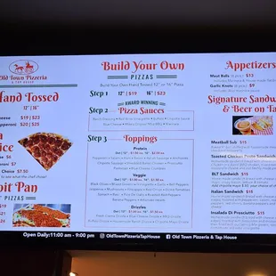 Menu as of October 2024