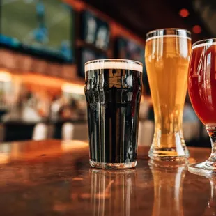 three different beers