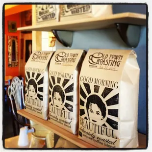 three bags of coffee