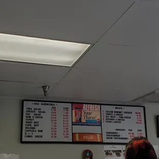 menus on the wall