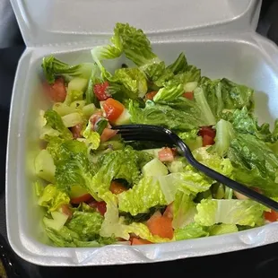 Salad with vinegar, cucumber tomatoes perfect refreshing.