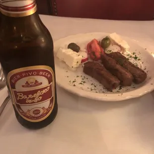 A great beer combined with some amazing chevapchichi (similar to mici).