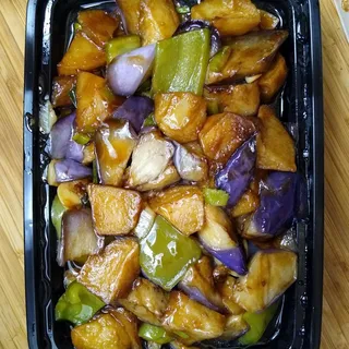 Fried Potato/Green Pepper And Eggplant