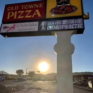 Looks like The sun came to say hi to Old Towne Pizza.