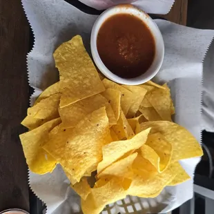 Salsa and chips. Meh.